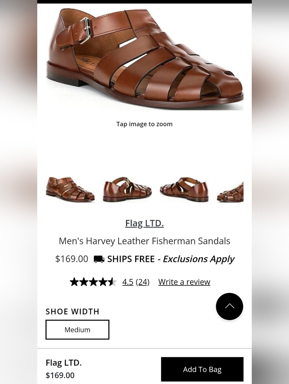 Flag Ltd Mens Brown Leather Fisherman Sandals Loafer Shoes Size 10, 11 & 13 NWOB - Picture 9 of 9